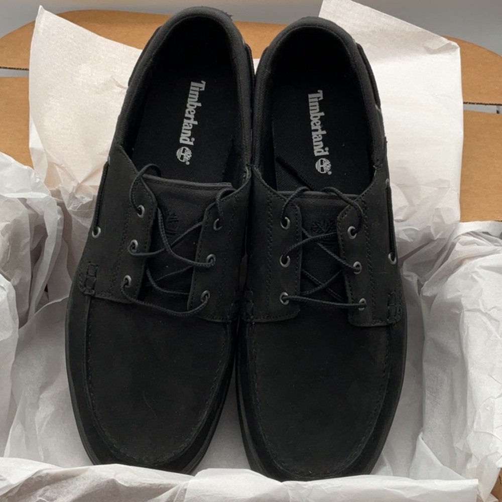 Timberland Black‎ Leather / canvas Oxfords size 13